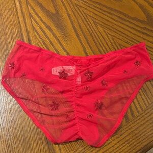 Victoria's Secret Red Star Sheer Panties
